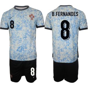 Portugal EK 2024 Voetbalshirts 2024/25 Bruno Fernandes #8 Uitshirt Korte Mouw (+ Korte broeken)