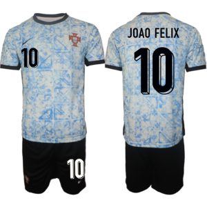 Portugal EK 2024 Voetbalshirts 2024/25 Joao Felix #10 Uitshirt Korte Mouw (+ Korte broeken)