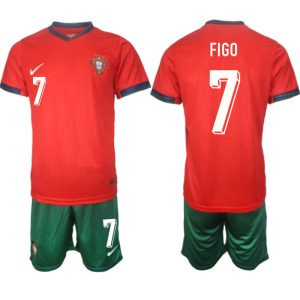 Portugal EK 2024 Voetbalshirts 2024/25 Luis Figo #7 Thuisshirt Korte Mouw (+ Korte broeken)