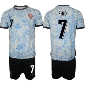 Portugal EK 2024 Voetbalshirts 2024/25 Luis Figo #7 Uitshirt Korte Mouw (+ Korte broeken)