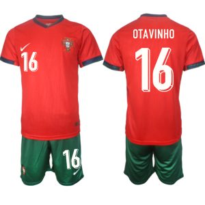 Portugal EK 2024 Voetbalshirts 2024/25 Otavinho #16 Thuisshirt Korte Mouw (+ Korte broeken)