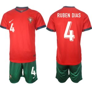 Portugal EK 2024 Voetbalshirts 2024/25 Ruben Dias #4 Thuisshirt Korte Mouw (+ Korte broeken)