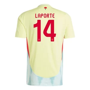Spanje EK 2024 Voetbalshirts 2024/25 Aymeric Laporte #14 Uitshirt Korte Mouw Online Kopen