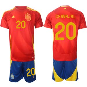 Spanje EK 2024 Voetbalshirts 2024/25 Daniel Carvajal #20 Thuisshirt Korte Mouw (+ Korte broeken) Online Kopen