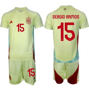 Spanje EK 2024 Voetbalshirts 2024/25 Sergio Ramos #15 Uitshirt Korte Mouw (+ Korte broeken) Online Kopen