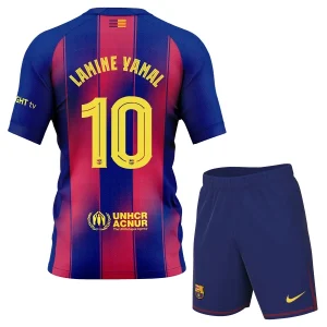 Lamine Yamal #10 Barcelona Thuistenue 2025-26 Kids Korte Mouw (+ Korte broeken)