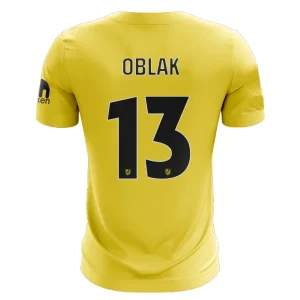 Atlético Madrid Heren Keepersshirt 2025/26 Jan Oblak 13 Geel/Wit Korte Mouw