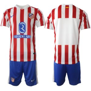 Atlético Madrid Heren Thuistenue 2025/26 Korte Mouwen en Shorts