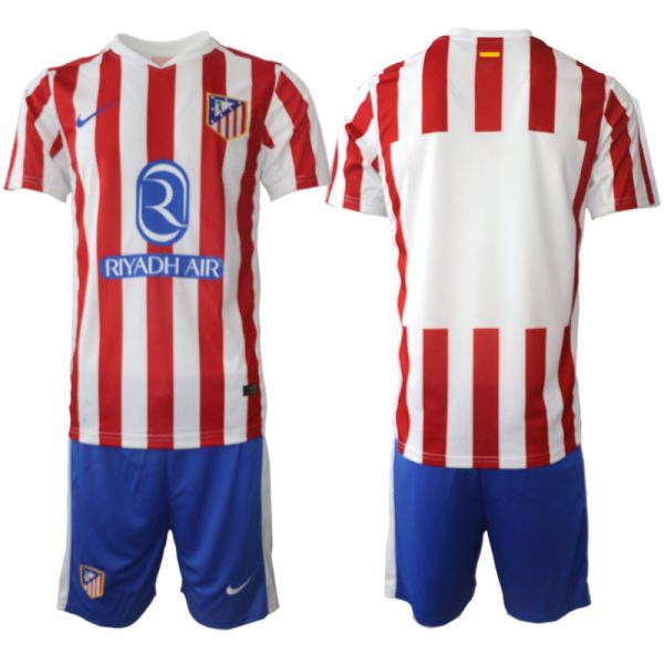 Atlético Madrid Heren Thuistenue 2025/26 Korte Mouwen en Shorts