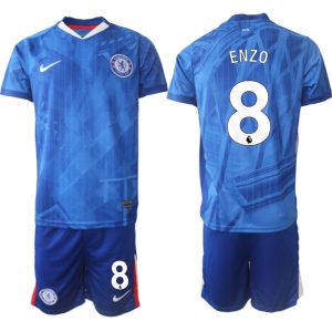 Chelsea FC Heren Thuistenue 2025/26 Enzo Fernandez 8 Korte Mouwen en Shorts