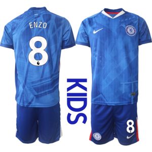 Chelsea FC Kinderen Thuistenue 2025/26 Enzo Fernandez 8 Korte Mouwen en Broekje