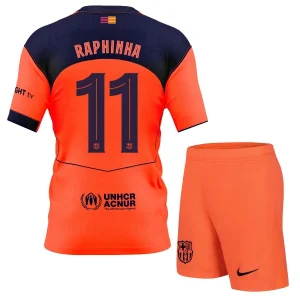 FC Barcelona Kinderen Derde Tenue 2025/26 Raphinha 11 Korte Mouwen en Broekje