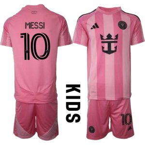 Inter Miami CF Kinderen Thuistenue 2025/26 Lionel Messi 10 Korte Mouwen en Broekje