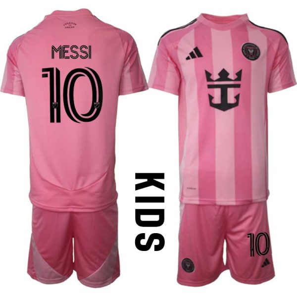 Inter Miami CF Kinderen Thuistenue 2025/26 Lionel Messi 10 Korte Mouwen en Broekje