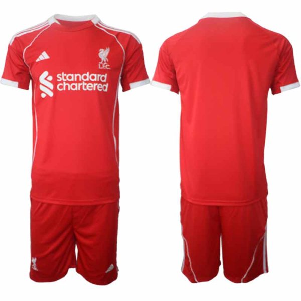 Liverpool Heren Thuistenue 2025/26 Korte Mouwen en Shorts
