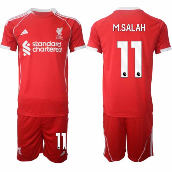 Liverpool Heren Thuistenue 2025/26 Mohamed Salah 11 Korte Mouwen en Shorts