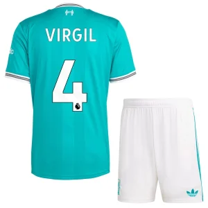 Liverpool Kinderen Derde Tenue 2025/26 Virgil van Dijk 4 Korte Mouwen en Broekje