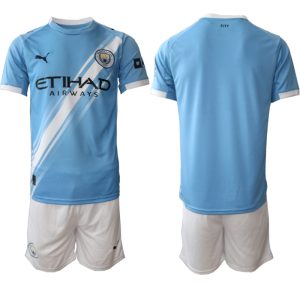 Manchester City Heren Thuistenue 2025/26 Korte Mouwen en Shorts