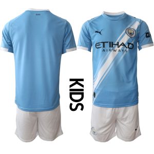 Manchester City Kinderen Thuistenue 2025/26 Korte Mouwen en Broekje