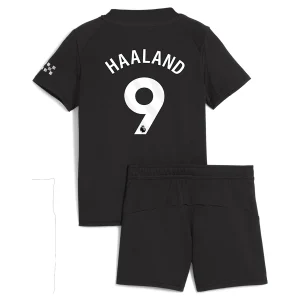 Manchester City Kinderen Uittenue 2025/26 Erling Haaland 9 Korte Mouwen en Broekje