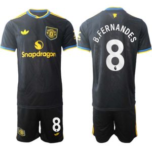 Manchester United Heren Derde Tenue 2025/26 Bruno Fernandes 8 Korte Mouwen en Shorts