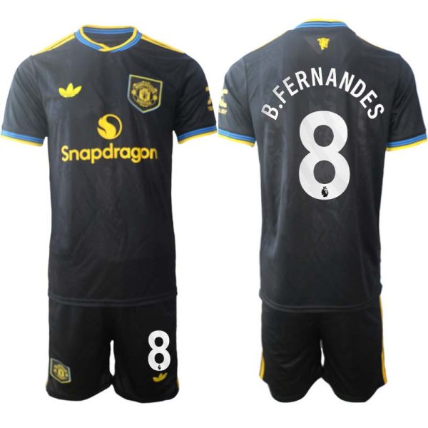 Manchester United Heren Derde Tenue 2025/26 Bruno Fernandes 8 Korte Mouwen en Shorts