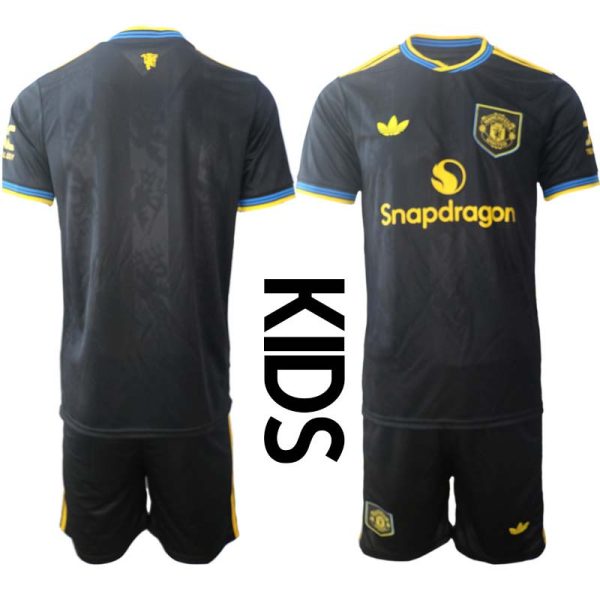 Manchester United Kinderen Derde Tenue 2025/26 Korte Mouwen en Broekje
