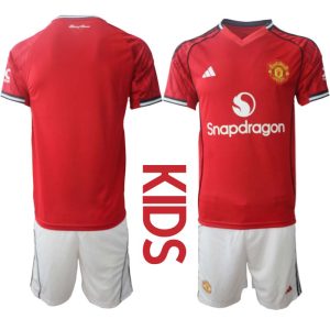 Manchester United Kinderen Thuistenue 2025/26 Korte Mouwen en Broekje