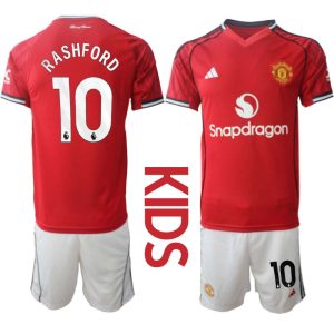 Manchester United Kinderen Thuistenue 2025/26 Marcus Rashford 10 Korte Mouwen en Broekje