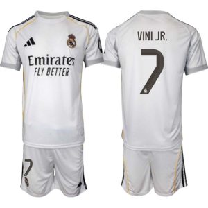 Real Madrid Heren Thuistenue 2025/26 Vinícius Júnior 7 Korte Mouwen en Shorts