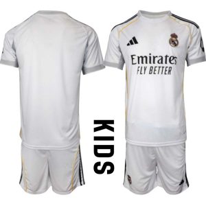 Real Madrid Kinderen Thuistenue 2025/26 Korte Mouwen en Broekje