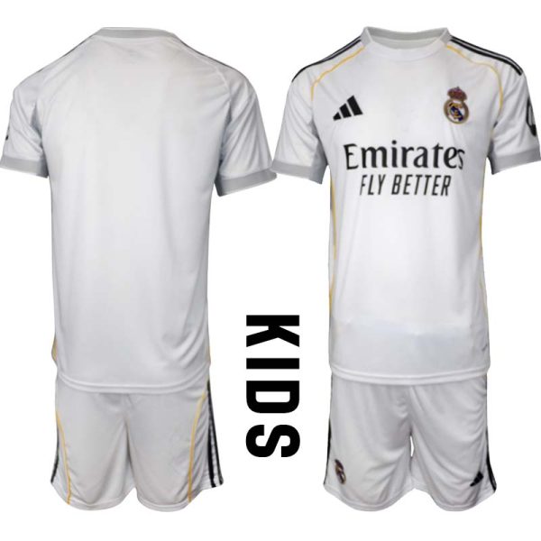 Real Madrid Kinderen Thuistenue 2025/26 Korte Mouwen en Broekje