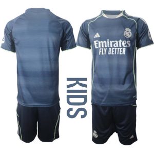 Real Madrid Kinderen Uittenue 2025/26 Korte Mouwen en Broekje