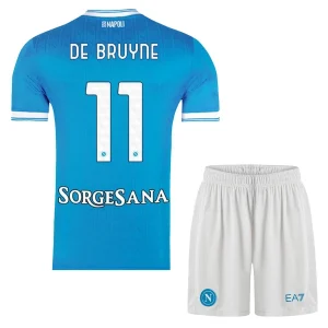 SSC Napoli Kinderen Thuistenue 2025/26 Kevin De Bruyne 11 Korte Mouwen en Broekje