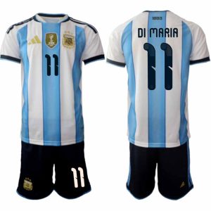 Argentinië 2026 WK Thuistenue Heren Angel Di Maria #11 Voetbalshirt + Shorts