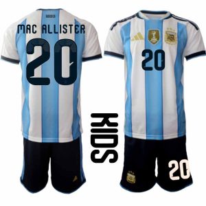 Argentinië 2026 WK Thuistenue Kinderen Alexis Mac Allister #20 Voetbalshirt + Shorts