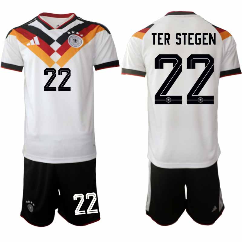 Duitsland 2026 WK Thuistenue Heren Marc‑André ter Stegen #22 Voetbalshirt + Shorts