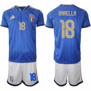 Italië 2026 WK Thuistenue Heren Nicolo Barella #18 Shirt + Shorts