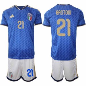 Italië 2026 WK Thuistenue Heren Alessandro Bastoni #21 Voetbalshirt + Shorts