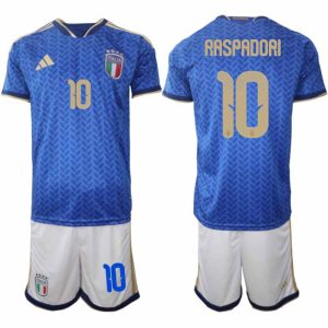 Italië 2026 WK Thuistenue Heren Giacomo Raspadori #10 Voetbalshirt + Shorts