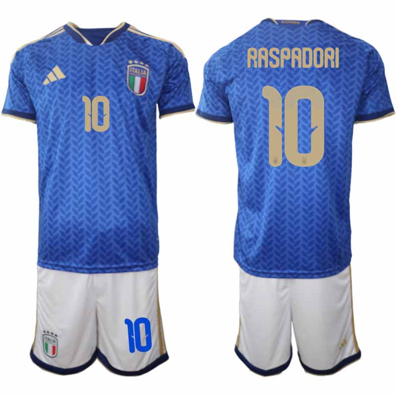 Italië 2026 WK Thuistenue Heren Giacomo Raspadori #10 Voetbalshirt + Shorts