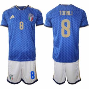 Italië 2026 WK Thuistenue Heren Sandro Tonali #8 Voetbalshirt + Shorts