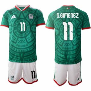 Mexico 2026 WK Thuistenue Heren Santiago Giménez #11 Voetbalshirt + Shorts