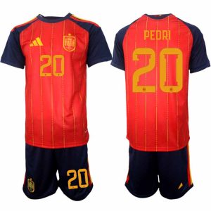 Spanje 2026 WK Thuistenue Heren Pedri #20 Voetbalshirt + Shorts