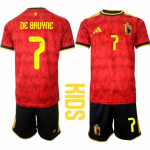 België WK 2026 Thuistenue Kinderen Kevin De Bruyne #7 Voetbalshirt + Shorts