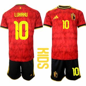 België WK 2026 Thuistenue Kinderen Romelu Lukaku #10 Voetbalshirt + Shorts