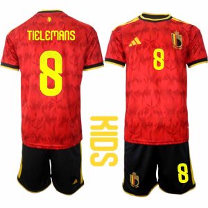 België WK 2026 Thuistenue Kinderen Youri Tielemans #8 Voetbalshirt + Shorts