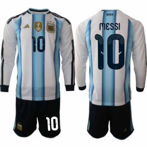 Argentinië WK 2026 Thuistenue voor Heren Lionel Messi #10 Voetbalshirt met Lange Mouwen en Short