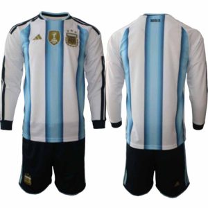 Argentinië WK 2026 Thuistenue voor Heren Voetbalshirt met Lange Mouwen en Short