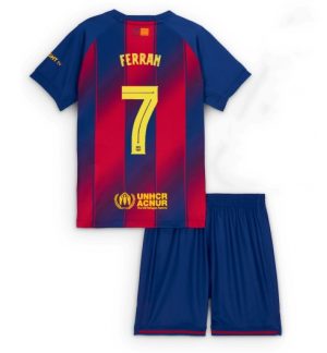 Barcelona Ferran Torres #7 Thuis tenue Kinder 2025-26 Korte Mouwen en Broekje